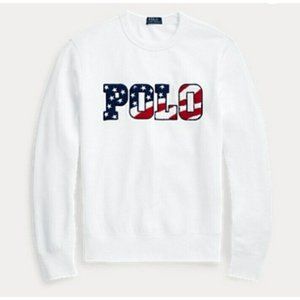 Polo Ralph Lauren Americana Crew Neck USA Stars & Stripes Sweater Mens XL NWT!